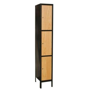 Metal-Wood Hybrid Triple-Tier 1-Wide Lockers