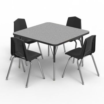 Square Activity Table with Colored Edgeband & Chair Package Set