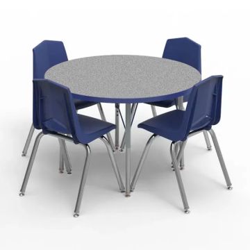 Round Activity Table with Colored Edgeband & Chair Package Set