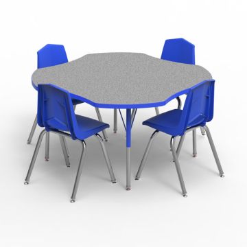 Clover Activity Table with Colored Edgeband & Chair Package Set