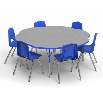 Flower Activity Table with Colored Edgeband & Chair Package Set