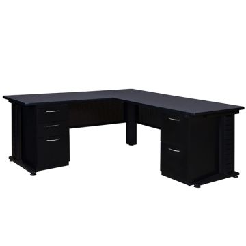 Fusion Double Pedestal ''L'' Desk by Regency
