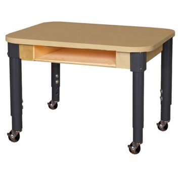 Mobile Laminate Desk with Adjustable Legs (24'' x 18'' Rectangle)