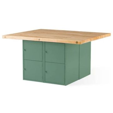 Hard Maple Top Workbench with Locker Storage