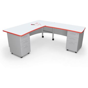 Avid L-Shaped Desk w/ Dry Erase Top