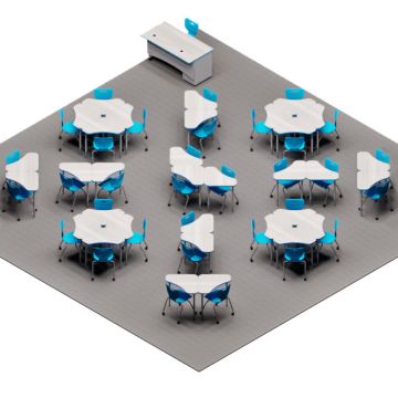 Hierarchy Boomerang Classroom Desk Package Set