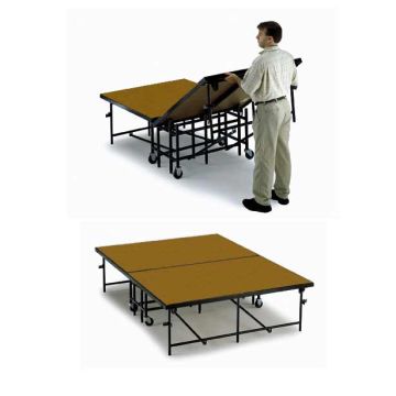 Deluxe Mobile Portable Stages with Hardboard Surface by Midwest