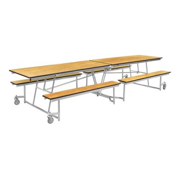 Mobile Bench Cafeteria Tables - Chrome Frame by NPS