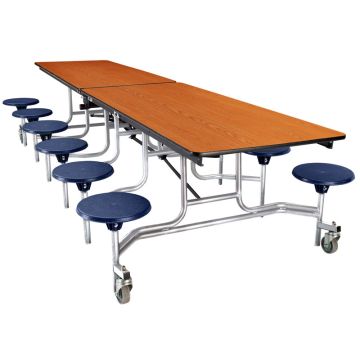 Mobile Stool Cafeteria Tables - Chrome Frame