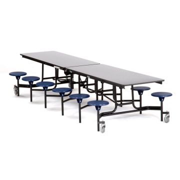 Mobile Stool Cafeteria Tables - Black Frame