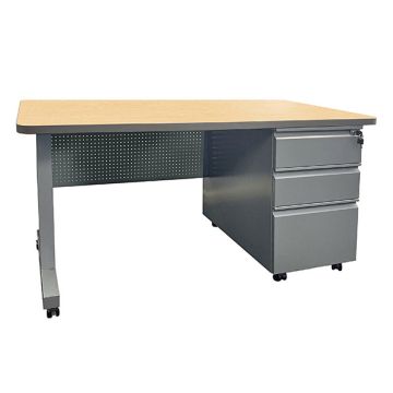 Mobile Single Pedestal Teacher & Administrator Desk (24'' W x 54'' D)