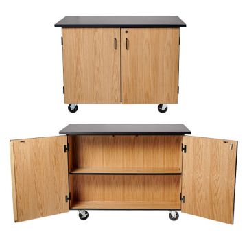 Microscope Storage Mobile Science Cabinet with Chem-Res Top (48" x 28")
