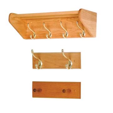 Oak Hook and Peg Coat and Hat Wall Racks