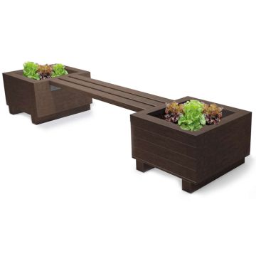 Outdoor Planter Bench Set