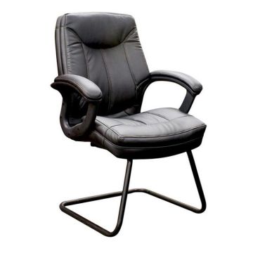 Faux Leather Sled Base Guest Chair