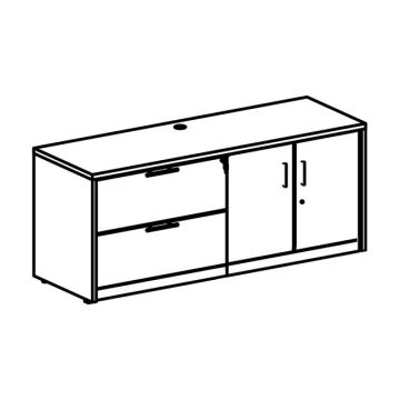 Ultra Premium Laminate Series Credenza w/ Lateral Files & Cabinet