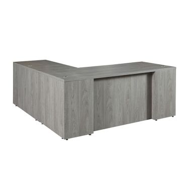 Ultra Premium Laminate Series Step Front L-Shaped Desk w/ Full Pedestals - 66"W x 72"D