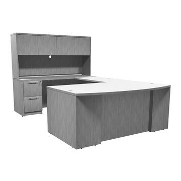 Ultra Premium Laminate Series Bow Front U-Shaped Desk Suite