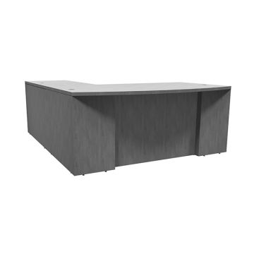 Ultra Premium Laminate Series Bow Front L-Shaped Desk w/ Full Pedestals - 72"W x 89"D