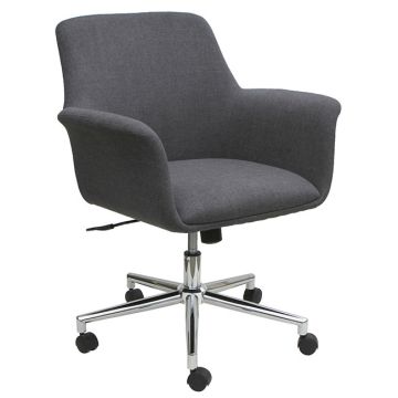 Gray swivel task chair with five star base and casters