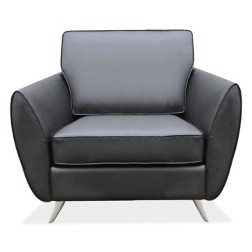 Black leather club chair for office reception areas