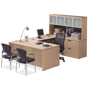 OS Laminate U-Shape Desk Suite w/ 2 Drawer Lateral File