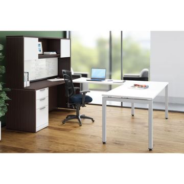 OS Laminate U-Shape Desk Suite w/ Hutch & Deluxe Full Pedestal