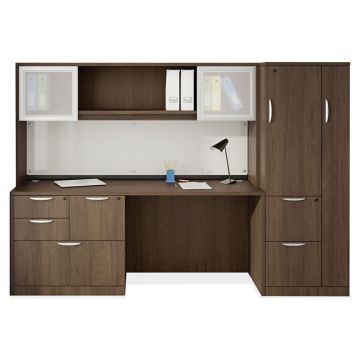 OS Laminate Wall Desk Unit w/ Storage & Combo Files