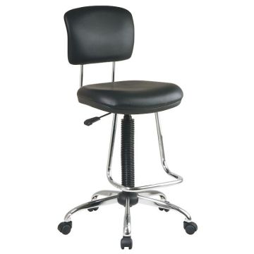 Vinyl Drafting Stool w/ Teardrop Footrest