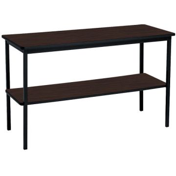 OfficeWorks Rectangle Utility Table w/ Double Shelf