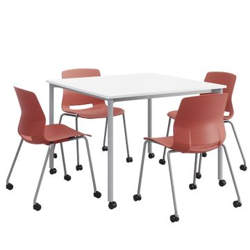 Spright Table & Lola Chair Set w/ Casters