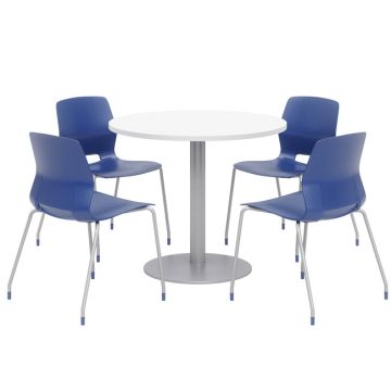 Mode Cafe Table with Four Lola Stack Chairs