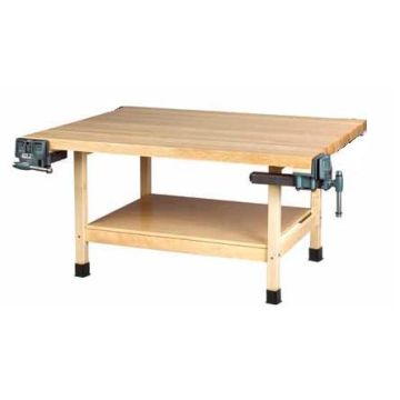 Wooden Two Station Student Workbench Tables