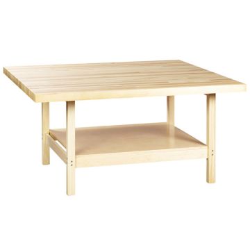 Wooden Four Station Student Workbench Tables