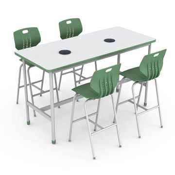 Package Set - Chargebar Table (72" x 30" x 42") w/ 4 Emoji Stools (30" H)