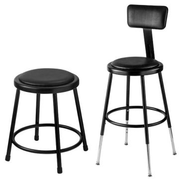 Black Padded Science Lab Stools