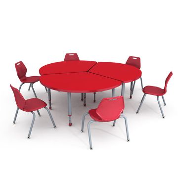A&D Adjustable Student Desks with Ready Stack Chairs
