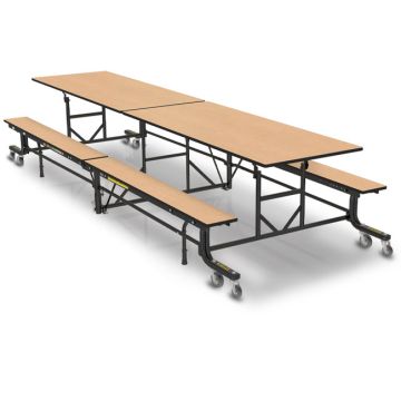 19F Mobile Bench Cafeteria Table (12')