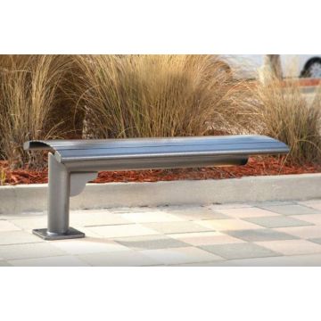 Phoenix Cantilever Horizontal Steel Slat Bench