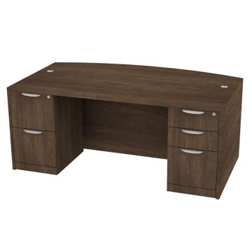Bow Front Desk w/ Double Pedestals (71" W)