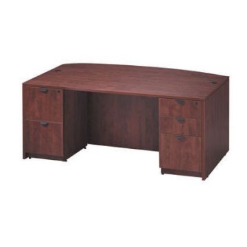 Bow Front Double Pedestal Desk