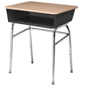 Hard Plastic Open Front Desk w/ Solid Book Box