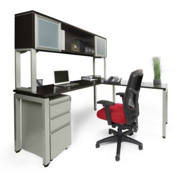 Elements L-Shaped Desk w/ Hutch