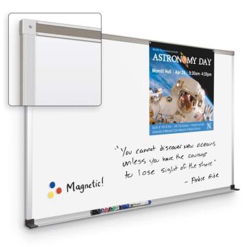 Deluxe Magnetic Porcelain Steel Dry Erase Board with Aluminum Trim by Best Rite