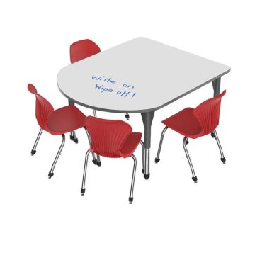 Premier Dry Erase Multimedia Table and Apex Stack Chair Package
