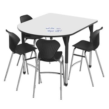 Premier Standing Height Dry Erase Multimedia Table and Apex Stack Chair Package