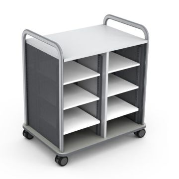 Quick Ship Crossfit Mobile Double Storage Cart (30"H w/ Shelves)