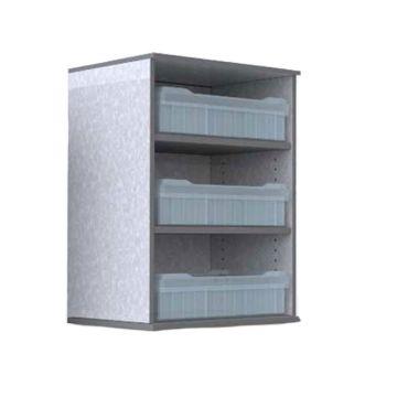 Quadrant D- Open Cabinet with 3 Storage Bins & Lids