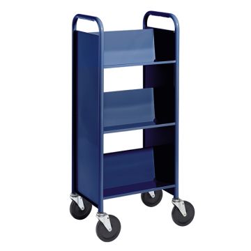 Single-Sided 3-Shelf Combination Cart w/ Sloped Shelves - 44"H