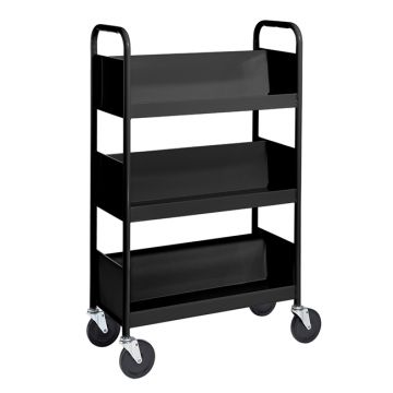 Single-Sided 3-Shelf Combination Cart w/ Sloped Shelves - 47"H